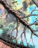 Oxidized Copper Wire Woven Spectrolite Labradorite Tree Of Life Pendant