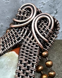 Oxidized Copper Wire Woven Red River Jasper Pendant