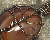 Artisan Oxidized Copper Wire Woven Carnelian Tree Of Life Mini Pendant