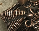 Oxidized Copper Wire Woven & Metal Pendant